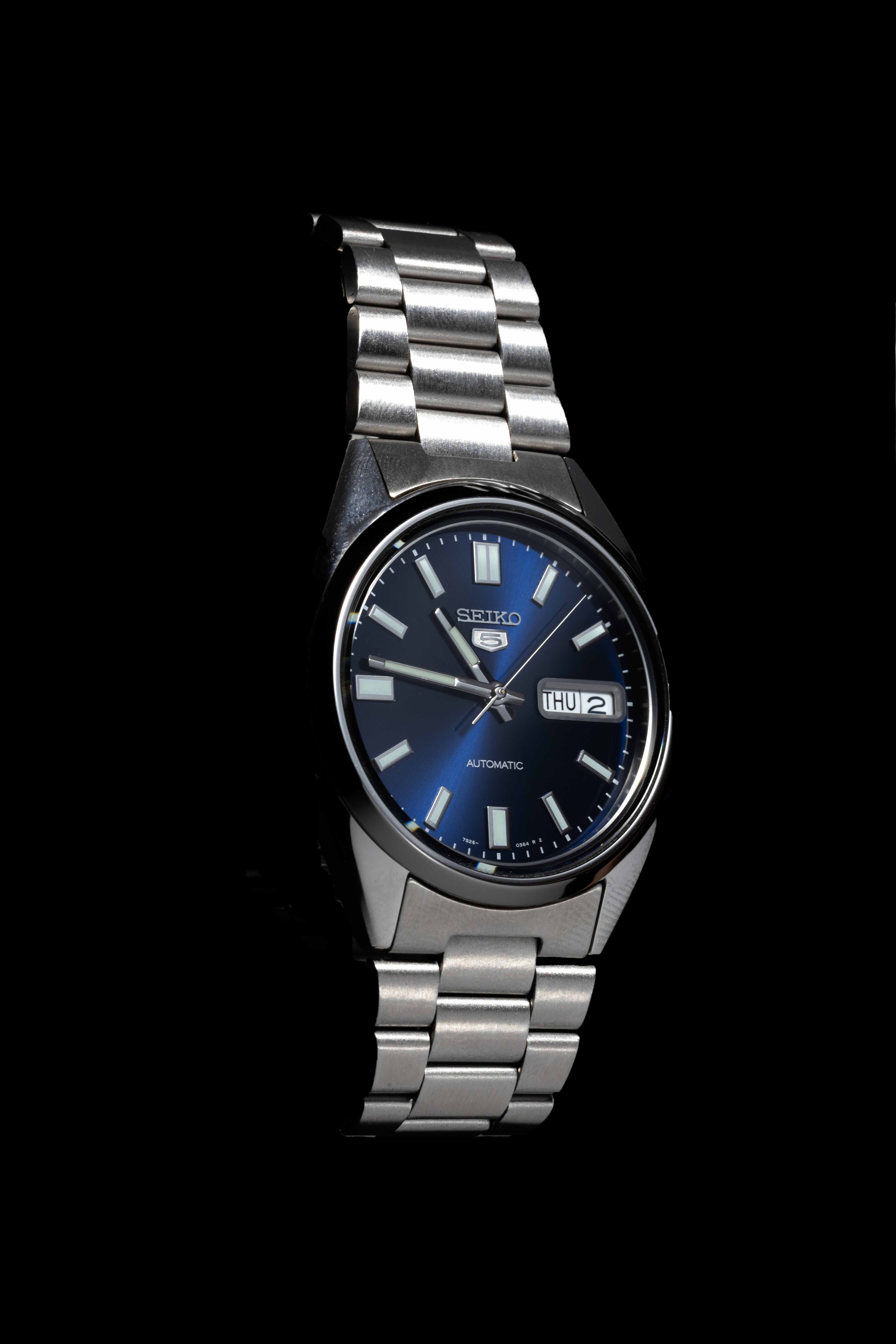 Seiko wristwatch, macro of the dial